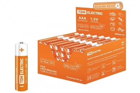 TDM ELECTRIC SQ1702-0010 Элемент питания LR03 AAA Alkaline 1,5V PAK-96 TDM